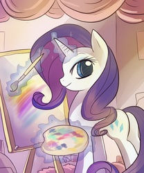 Size: 500x600 | Tagged: safe, artist:keterok, rarity, pony, g4, female, painting, solo