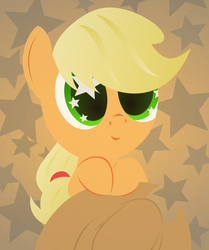 Size: 3663x4385 | Tagged: safe, artist:up1ter, applejack, earth pony, pony, g4, cowboy hat, cute, female, filly, foal, hat, lineless, smiling, solo, younger