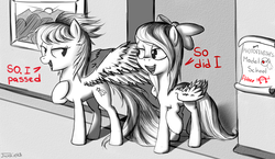 Size: 925x537 | Tagged: safe, artist:junkiekb, cloudchaser, flitter, pegasus, pony, g4, duo, female, open mouth
