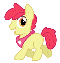 Size: 1045x1090 | Tagged: safe, artist:wicklesmack, apple bloom, earth pony, pony, g4, applebuck, clothes, looking at you, male, open mouth, rule 63, scarf, simple background, solo, transparent background