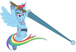 Size: 1200x822 | Tagged: safe, artist:gor1ck, rainbow dash, pony, g4, armor, crystal guard armor, female, jousting, lance, simple background, solo, transparent background