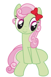 Size: 5444x8192 | Tagged: safe, artist:thatguy1945, florina tart, pony, g4, absurd resolution, apple family member, background pony, bow, simple background, sitting, solo, transparent background, vector