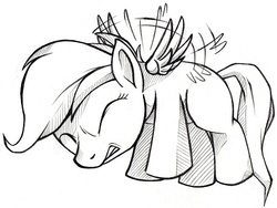 Size: 500x375 | Tagged: safe, artist:applepie5480, scootaloo, g4, black and white, grayscale, scootaloo can't fly, trace