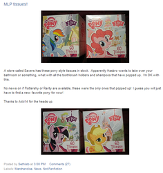 Size: 555x588 | Tagged: safe, applejack, pinkie pie, rainbow dash, twilight sparkle, equestria daily, g4, merchandise, tissue, tissue box