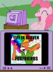 Size: 439x600 | Tagged: safe, pinkie pie, earth pony, pony, g4, exploitable meme, furry, image macro, meme, tv meme