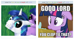 Size: 534x299 | Tagged: safe, shining armor, twilight sparkle, g4, exploitable meme, juxtaposition, juxtaposition win