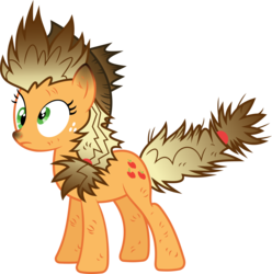 Size: 3000x3023 | Tagged: safe, artist:sulyo, applejack, earth pony, pony, g4, derp, female, shocked, simple background, solo, transparent background, vector