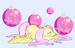 Size: 500x321 | Tagged: safe, artist:nonokono, fluttershy, g4, christmas, ornament