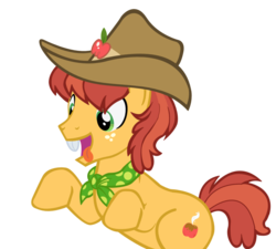 Size: 900x810 | Tagged: safe, artist:shinjitoo, half baked apple, earth pony, pony, apple family reunion, g4, apple family member, background pony, bucktooth, cowboy hat, hat, male, stallion, tongue out