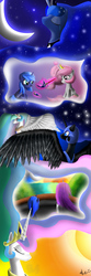 Size: 2500x7500 | Tagged: safe, artist:bronyontheway, nightmare moon, princess celestia, princess luna, alicorn, pony, g4, cewestia, cute, filly, pink-mane celestia, s1 luna, woona, younger