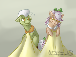 Size: 1024x768 | Tagged: safe, artist:aeritus, apple rose, granny smith, g4, 30 minute art challenge