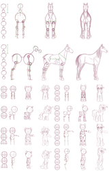 Size: 1603x2509 | Tagged: safe, artist:haute-claire, berry punch, berryshine, ruby pinch, horse, pony, g4, bipedal, drunk, height, how to draw, ratios, sparkles, tutorial