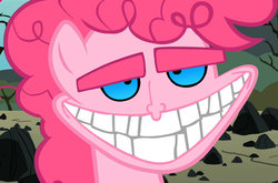 Size: 900x594 | Tagged: safe, pinkie pie, earth pony, pony, g4, creepy, female, freaky fred, solo