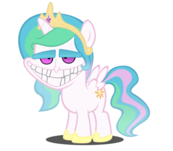 Size: 900x787 | Tagged: safe, princess celestia, alicorn, pony, g4, creepy, female, filly, foal, freaky fred, simple background, solo, transparent background, younger