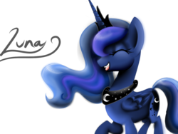 Size: 1200x900 | Tagged: safe, artist:greenauroras, princess luna, pony, g4, female, smiling, solo