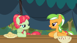 Size: 1265x711 | Tagged: safe, screencap, apple dumpling, apple leaves, apple family reunion, g4, apple family member