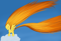 Size: 3000x2000 | Tagged: safe, artist:drakmire, spitfire, g4, impossibly long mane, impossibly long tail, long mane, solo, tail