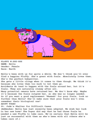 Size: 635x833 | Tagged: safe, artist:fortune, fluffy pony, adoption, bella the mare