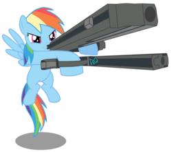 Size: 953x838 | Tagged: safe, artist:drumblastingquilava, rainbow dash, pegasus, pony, g4, dante (devil may cry), devil may cry, dual wield, female, gun, gunslinger, mare, simple background, solo, transparent background