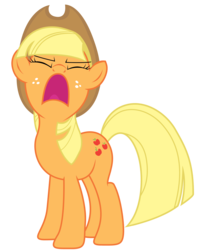 Size: 2104x2623 | Tagged: safe, artist:nicolasnsane, applejack, earth pony, pony, g4, alternate hairstyle, eyes closed, female, simple background, solo, transparent background, vector, yelling