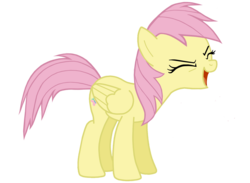 Size: 3200x2346 | Tagged: dead source, safe, artist:nicolasnsane, fluttershy, pegasus, pony, g4, alternate hairstyle, blind bag, blind bag fluttershy, eyes closed, female, flutteryay, mare, recolor, simple background, solo, toy, toy interpretation, transparent background, yay