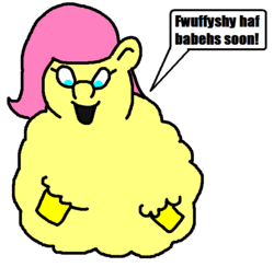 Size: 663x646 | Tagged: safe, fluttershy, fluffy pony, g4, dam, fluffyshy, pregnant