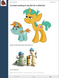 Size: 715x945 | Tagged: safe, snails, snips, g4, comparison, monsters inc., tumblr