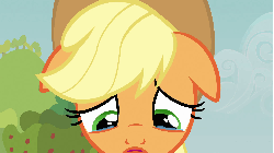 Size: 1920x1080 | Tagged: safe, screencap, applejack, earth pony, pony, apple family reunion, g4, season 3, animated, applejack's hat, cowboy hat, crying, crying on the outside, cute, female, floppy ears, gif, hat, jackabetes, open mouth, sad, sadorable, solo, stetson, unhapplejack
