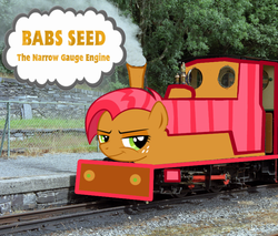 Size: 801x683 | Tagged: safe, artist:kuren247, babs seed, g4, crossover, locomotive, thomas the tank engine, train