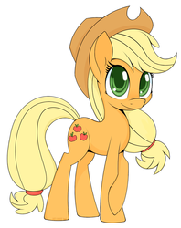 Size: 1224x1544 | Tagged: safe, artist:helhoof, applejack, earth pony, pony, g4, cowboy hat, crossed hooves, female, hat, simple background, solo, stetson