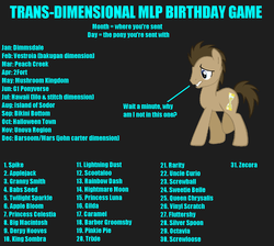 Size: 1136x1017 | Tagged: source needed, safe, apple bloom, applejack, babs seed, barber groomsby, big macintosh, caramel, derpy hooves, dj pon-3, doctor whooves, fluttershy, gilda, granny smith, king sombra, lightning dust, nightmare moon, octavia melody, pinkie pie, princess celestia, princess luna, queen chrysalis, rainbow dash, rarity, scootaloo, screw loose, screwball, silver spoon, spike, sweetie belle, time turner, trixie, twilight sparkle, uncle curio, vinyl scratch, zecora, earth pony, pony, g1, g4, bakugan battle brawlers, birthday game, dimension travel, ed edd n eddy, exploitable meme, john carter, lilo and stitch, male, meme, mushroom kingdom, pokémon, spongebob squarepants, stallion, super mario, team fortress 2, the fairly oddparents, the nightmare before christmas, thomas the tank engine