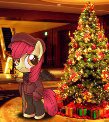 Size: 1193x1340 | Tagged: safe, artist:familyof6, apple bloom, earth pony, pony, g4, a christmas carol, bipedal, crossover, irl, photo, ponies in real life, tiny tim