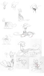 Size: 678x1177 | Tagged: safe, artist:the--cloudsmasher, sketch dump, slenderman, slendermane, slenderpony