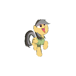 Size: 500x500 | Tagged: safe, artist:kanashiipanda, daring do, pegasus, pony, g4, animated, clothes, cute, dancing, daring dorable, female, frame by frame, mare, open mouth, prancing, simple background, smiling, solo, the doo doo doo song, transparent background