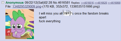 Size: 625x212 | Tagged: safe, spike, g4, /mlp/, 4chan, 4chan screencap, babby, babbys, baby, baby dragon, censored, feels, sad