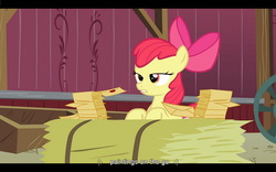 Size: 1024x640 | Tagged: safe, screencap, apple bloom, earth pony, pony, apple family reunion, g4, letterboxing, youtube caption