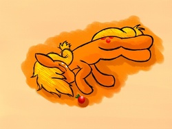 Size: 640x480 | Tagged: safe, artist:shinkuma, applejack, g4, apple, obligatory apple, sleeping