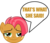 Size: 1070x920 | Tagged: safe, babs seed, g4, simple background, solo, speech bubble, that's what she said, transparent background, twss