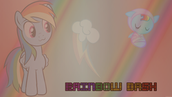 Size: 1366x768 | Tagged: safe, artist:coolez, rainbow dash, g4, foal, text, vector, wallpaper