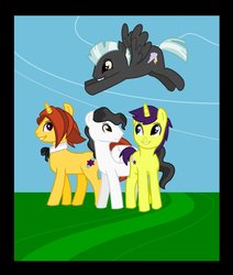 Size: 824x970 | Tagged: safe, artist:apatheticbunny, comet tail, mercury, starry eyes (g4), thunderlane, oc, oc:carnival, g4