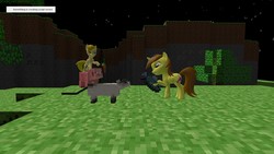 Size: 1366x768 | Tagged: safe, oc, oc only, oc:robinmane, cat, fish, pig, carrot, fishing rod, gmod, gold, minecraft, puki