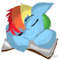 Size: 900x896 | Tagged: safe, artist:vanenph, rainbow dash, g4, book, sleeping