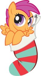 Size: 219x403 | Tagged: safe, scootaloo, pony, g4, christmas, christmas stocking, female, solo, stock vector