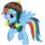 Size: 2300x2300 | Tagged: safe, rainbow dash, pegasus, pony, g4, official, christmas, clothes, female, flying, hat, hearth's warming eve, jacket, looking at you, mare, raised hoof, scarf, simple background, solo, spread wings, transparent background, vector, winter