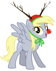 Size: 2165x2739 | Tagged: safe, derpy hooves, pegasus, pony, reindeer, g4, christmas, female, hearth's warming eve, mare, simple background, solo, transparent background, vector