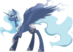 Size: 7000x5032 | Tagged: safe, artist:stupidyou3, artist:subject-241, princess luna, pony, g4, absurd resolution, armor, female, simple background, solo, transparent background, vector