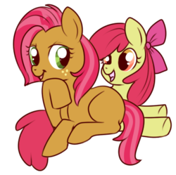 Size: 352x351 | Tagged: safe, artist:lulubell, apple bloom, babs seed, earth pony, pony, g4, female, simple background, transparent background