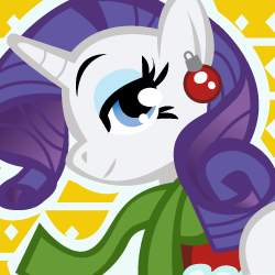 Size: 250x250 | Tagged: safe, artist:ladypixelheart, rarity, pony, g4, christmas, clothes, scarf, solo