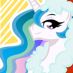 Size: 250x250 | Tagged: safe, artist:ladypixelheart, princess celestia, pony, g4, christmas, female, hat, santa hat, smiling, solo