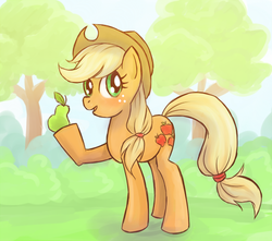 Size: 500x442 | Tagged: safe, artist:lady-largo, applejack, g4, hilarious in hindsight, pear